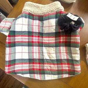 NWT Aerie Offleash Red and Green Plaid Jacket with Sherpa Lining
